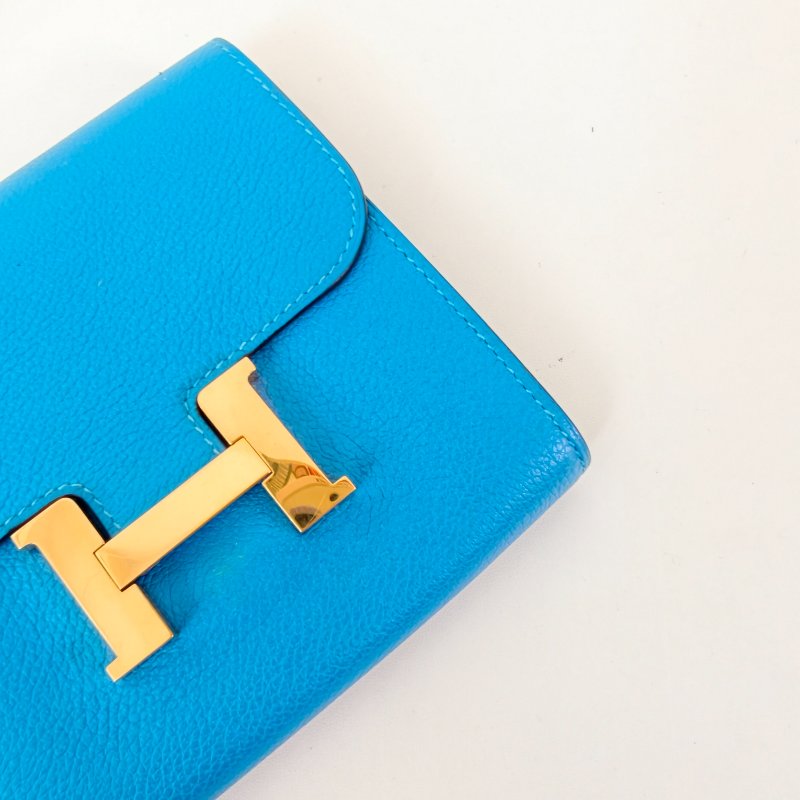愛馬仕/Hermes Constance Slim皮夾 藍色 牛皮  尺寸:13x11x3.8cm-7
