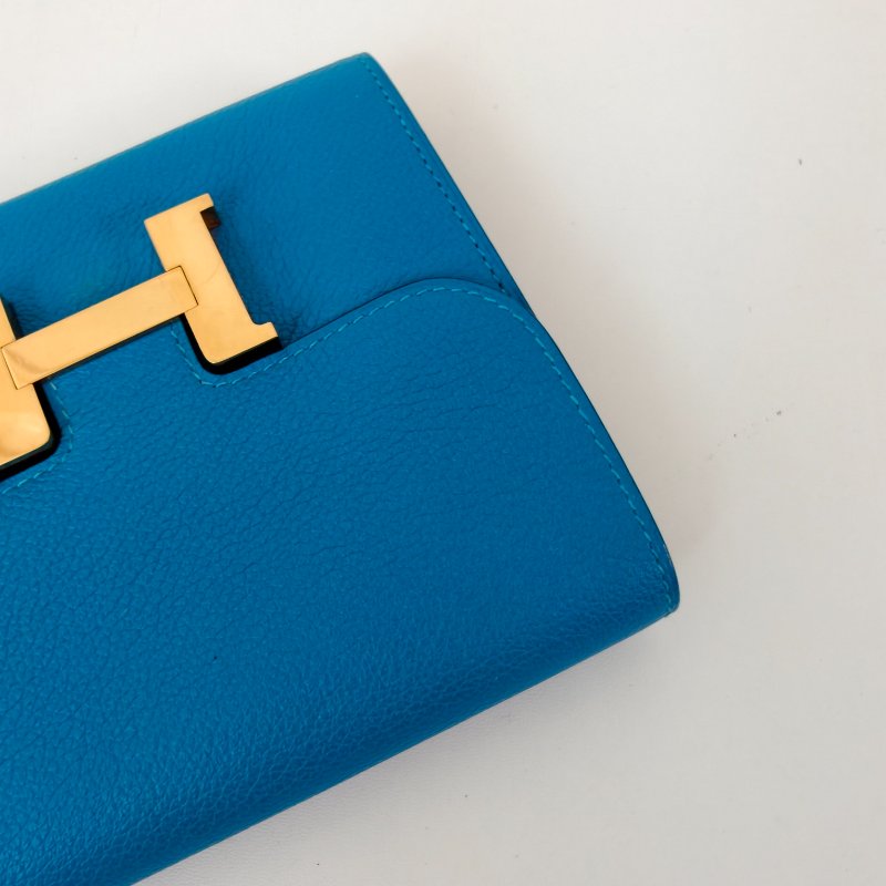 愛馬仕/Hermes Constance Slim皮夾 藍色 牛皮  尺寸:13x11x3.8cm-8