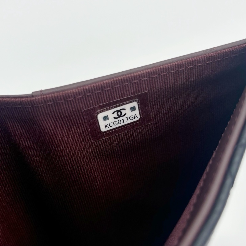 「JL精品代購」近新品 香奈兒黑金魚子醬牛皮cf款中錢包-29