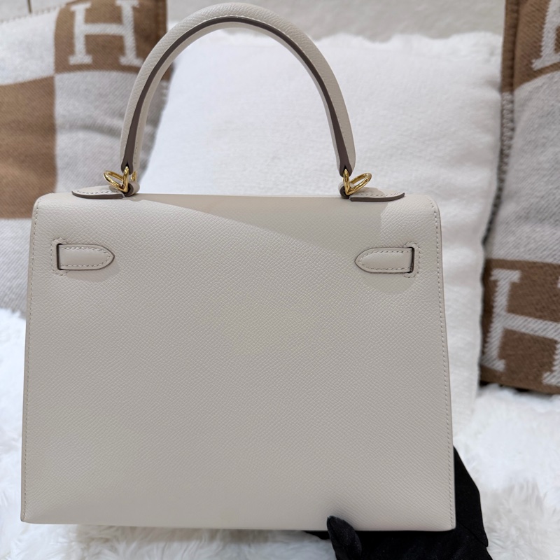 Kelly 25/ 奶昔白 金扣/ s刻-1