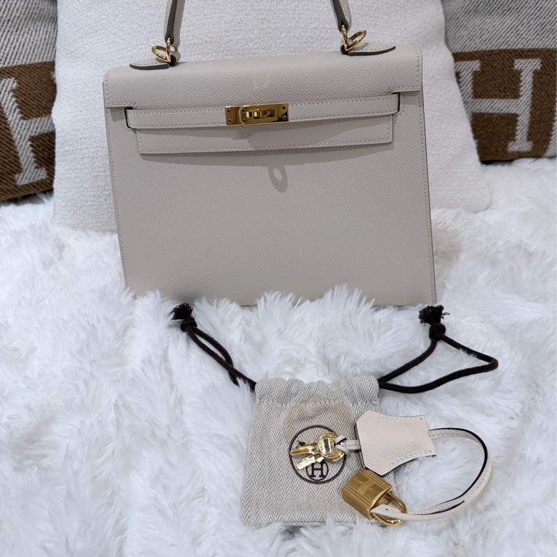 Kelly 25/ 奶昔白 金扣/ s刻-2