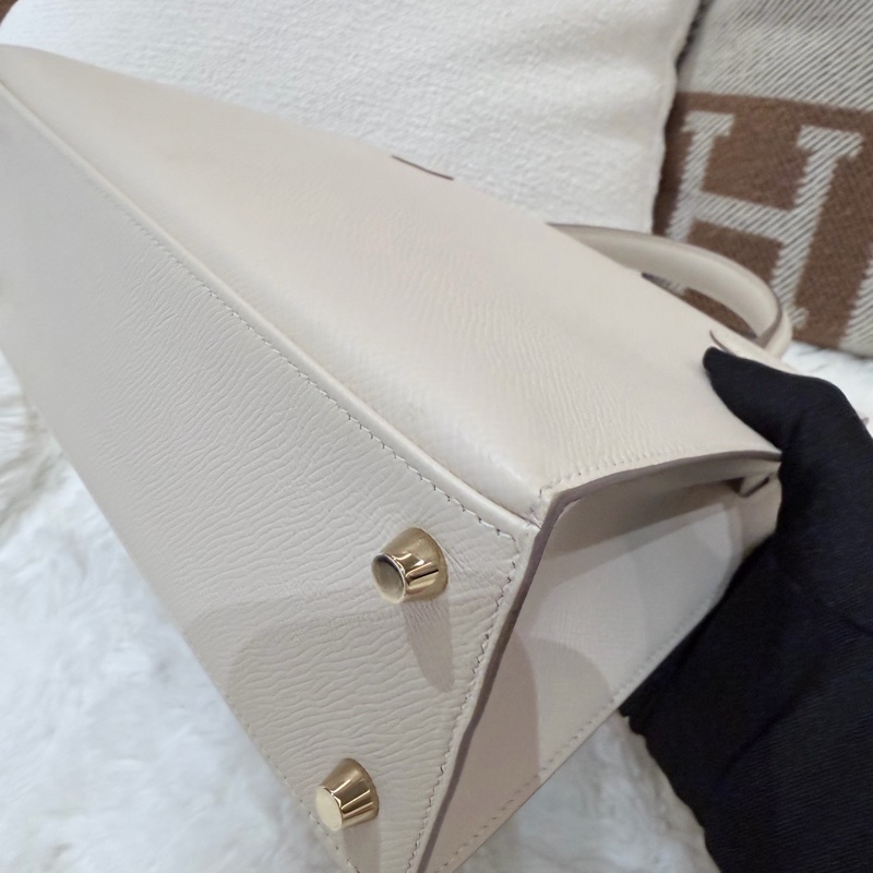 Kelly 25/ 奶昔白 金扣/ s刻-5