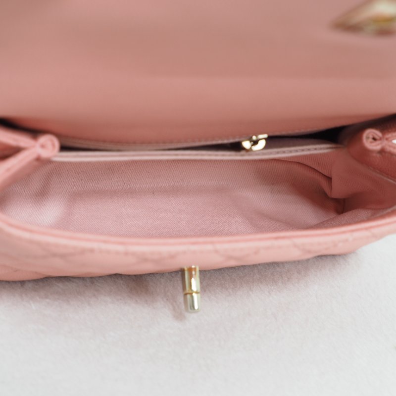 Chanel Coco Handle Caviar Pink 香奈兒可可蜜桃粉粉紅色荔枝皮單肩手提包-17