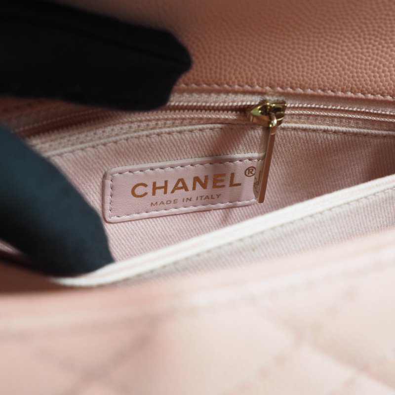 Chanel Coco Handle Caviar Pink 香奈兒可可蜜桃粉粉紅色荔枝皮單肩手提包-19