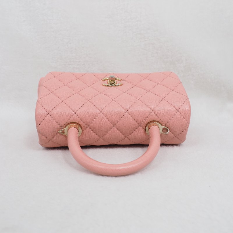 Chanel Coco Handle Caviar Pink 香奈兒可可蜜桃粉粉紅色荔枝皮單肩手提包-24