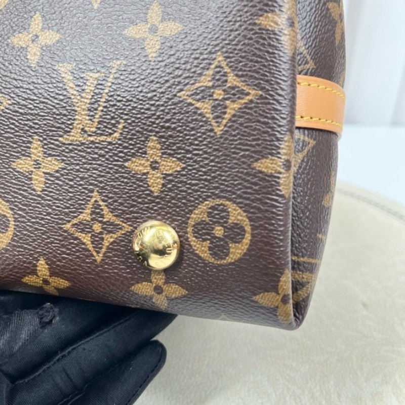 sz yff LV路易威登 25年8月票 芯片款 Carryall PM小號子母包 經典老花滿印購物袋 塗層帆布拼牛皮飾邊 手提單肩包托特包 女款 棕色-13