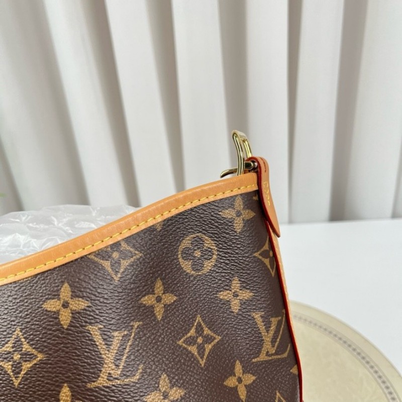 sz yff LV路易威登 25年8月票 芯片款 Carryall PM小號子母包 經典老花滿印購物袋 塗層帆布拼牛皮飾邊 手提單肩包托特包 女款 棕色-18