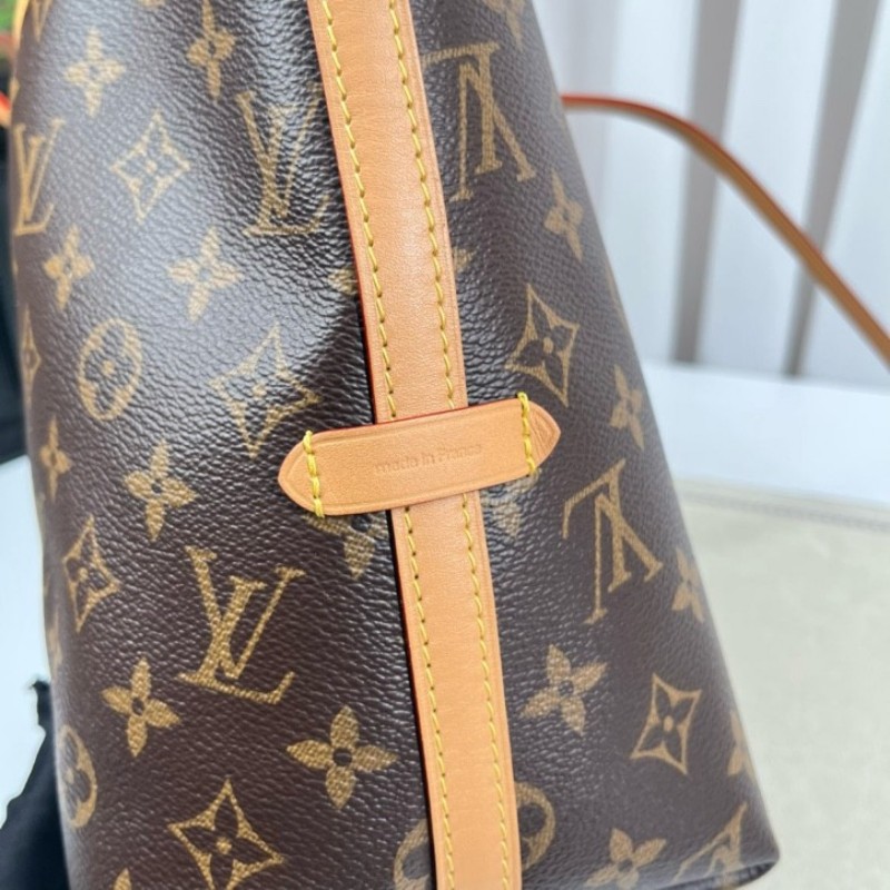 sz yff LV路易威登 25年8月票 芯片款 Carryall PM小號子母包 經典老花滿印購物袋 塗層帆布拼牛皮飾邊 手提單肩包托特包 女款 棕色-20