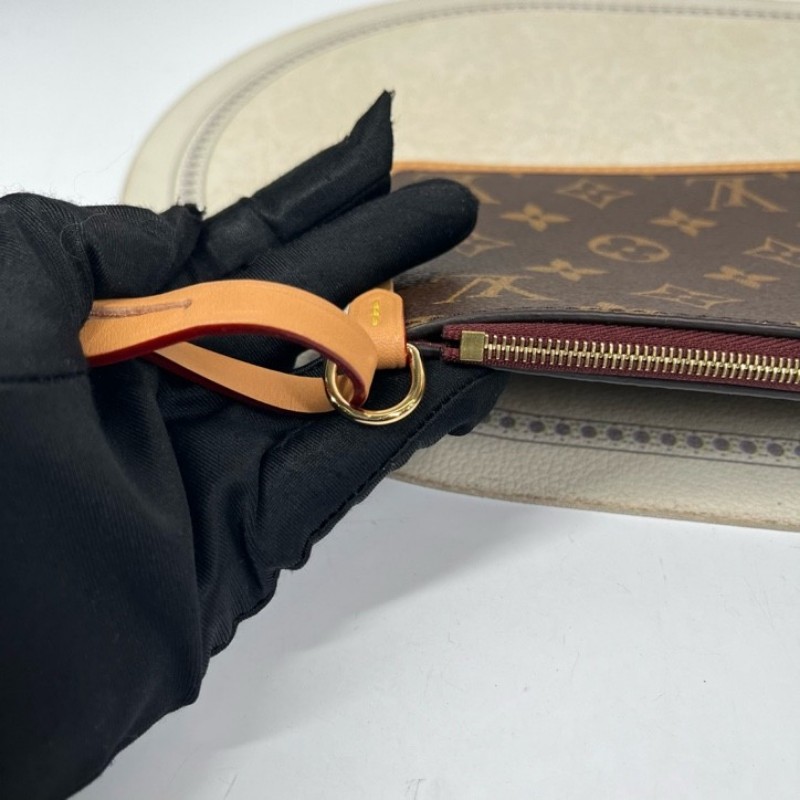 sz yff LV路易威登 25年8月票 芯片款 Carryall PM小號子母包 經典老花滿印購物袋 塗層帆布拼牛皮飾邊 手提單肩包托特包 女款 棕色-23