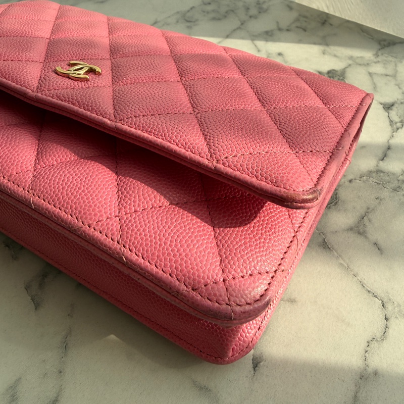 Chanel WOc粉色荔枝 超可愛-6