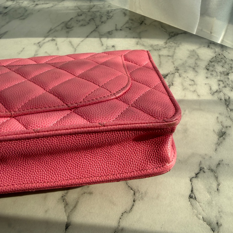 Chanel WOc粉色荔枝 超可愛-7