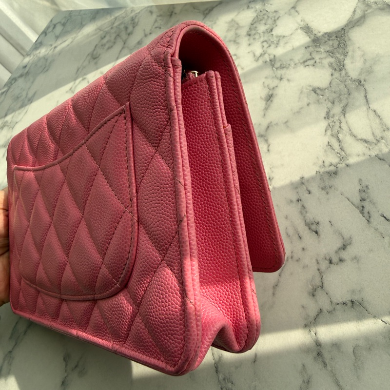 Chanel WOc粉色荔枝 超可愛-8