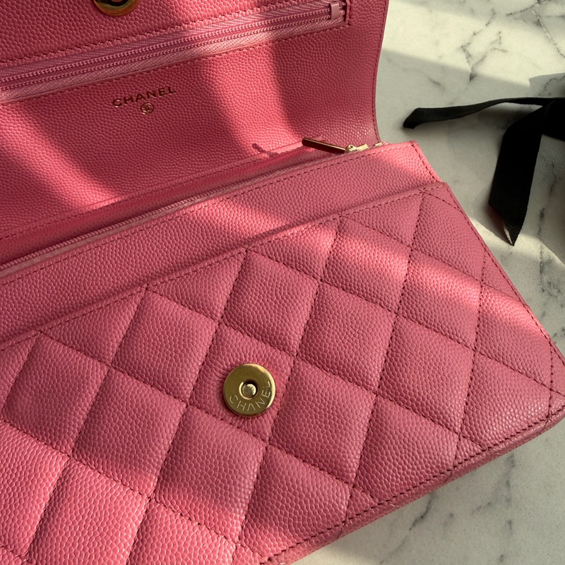Chanel WOc粉色荔枝 超可愛-10