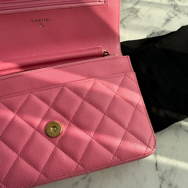Chanel WOc粉色荔枝 超可愛-12