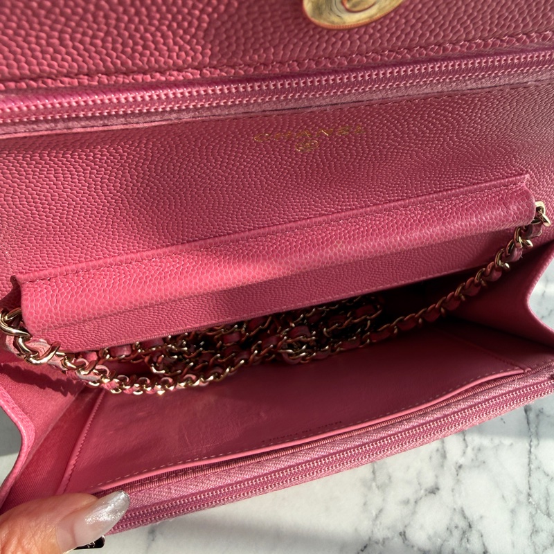 Chanel WOc粉色荔枝 超可愛-15