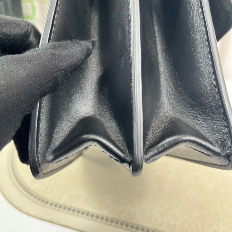 LV路易威登 DAUPHINE 黑色拼白色 1854老花 帆布拼牛皮達芙妮 容量適中 時尚高級-13