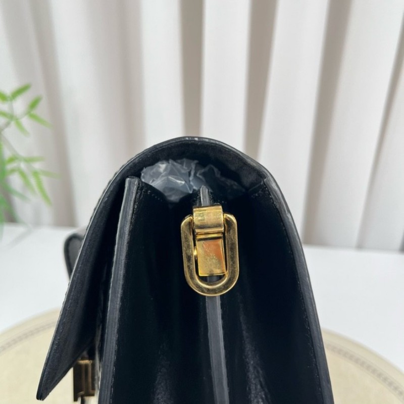 LV路易威登 DAUPHINE 黑色拼白色 1854老花 帆布拼牛皮達芙妮 容量適中 時尚高級-24