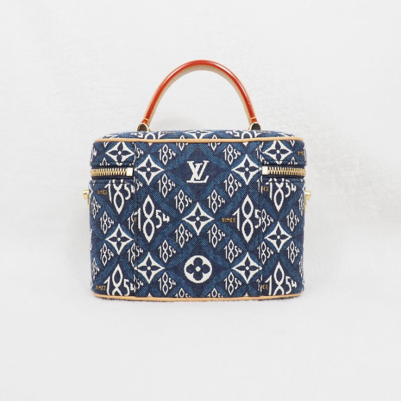 LV Louis Vuitton Since 1854 Vanity Case PM 路易威登1854系列牛仔丹寧藍提花化妝包 手提肩背包-2
