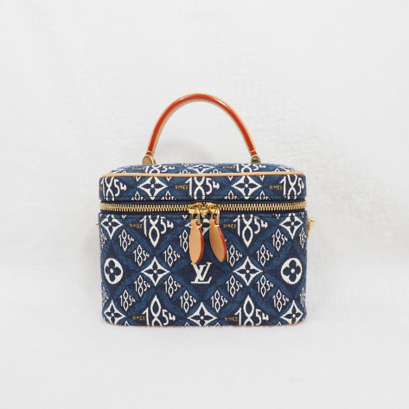 LV Louis Vuitton Since 1854 Vanity Case PM 路易威登1854系列牛仔丹寧藍提花化妝包 手提肩背包-5