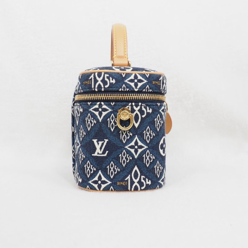 LV Louis Vuitton Since 1854 Vanity Case PM 路易威登1854系列牛仔丹寧藍提花化妝包 手提肩背包-9