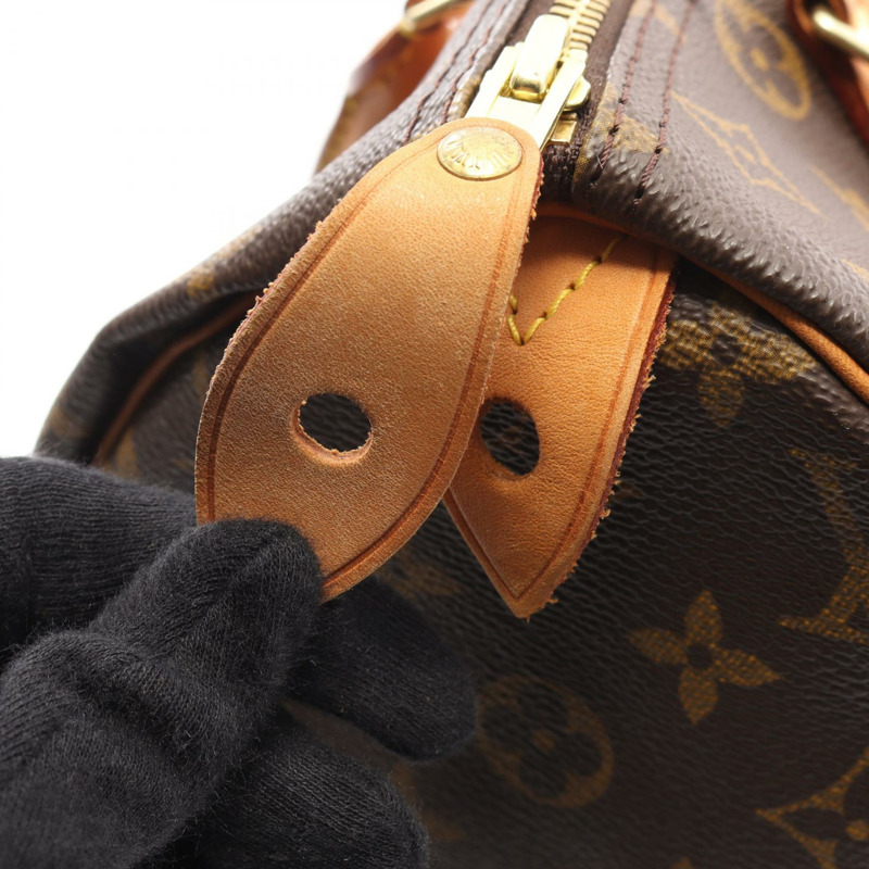 路易威登 Speedy 30 手提包 M41526 Monogram 帆布皮革棕色二手女士-5