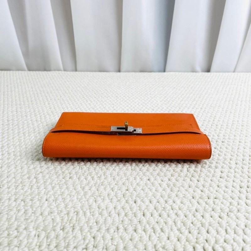 Hermes 爱马仕 Kelly長款錢包 銀扣 Epsom小牛皮 銀扣 女款 框Q刻-2