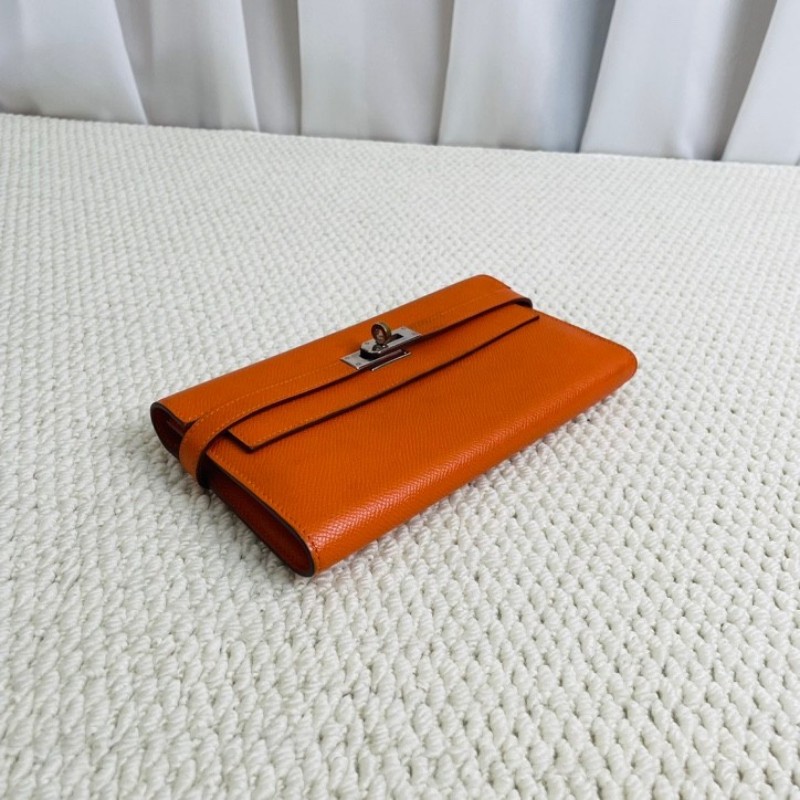 Hermes 爱马仕 Kelly長款錢包 銀扣 Epsom小牛皮 銀扣 女款 框Q刻-3