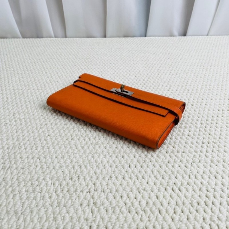 Hermes 爱马仕 Kelly長款錢包 銀扣 Epsom小牛皮 銀扣 女款 框Q刻-4