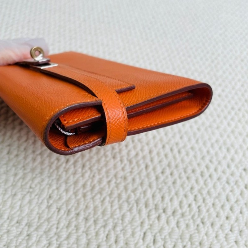 Hermes 爱马仕 Kelly長款錢包 銀扣 Epsom小牛皮 銀扣 女款 框Q刻-7