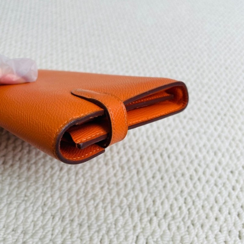 Hermes 爱马仕 Kelly長款錢包 銀扣 Epsom小牛皮 銀扣 女款 框Q刻-8