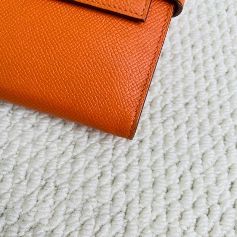 Hermes 爱马仕 Kelly長款錢包 銀扣 Epsom小牛皮 銀扣 女款 框Q刻-10