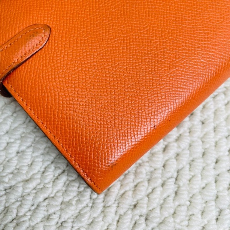 Hermes 爱马仕 Kelly長款錢包 銀扣 Epsom小牛皮 銀扣 女款 框Q刻-11