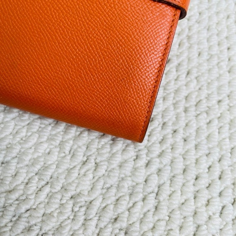Hermes 爱马仕 Kelly長款錢包 銀扣 Epsom小牛皮 銀扣 女款 框Q刻-12