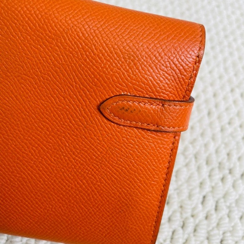Hermes 爱马仕 Kelly長款錢包 銀扣 Epsom小牛皮 銀扣 女款 框Q刻-16