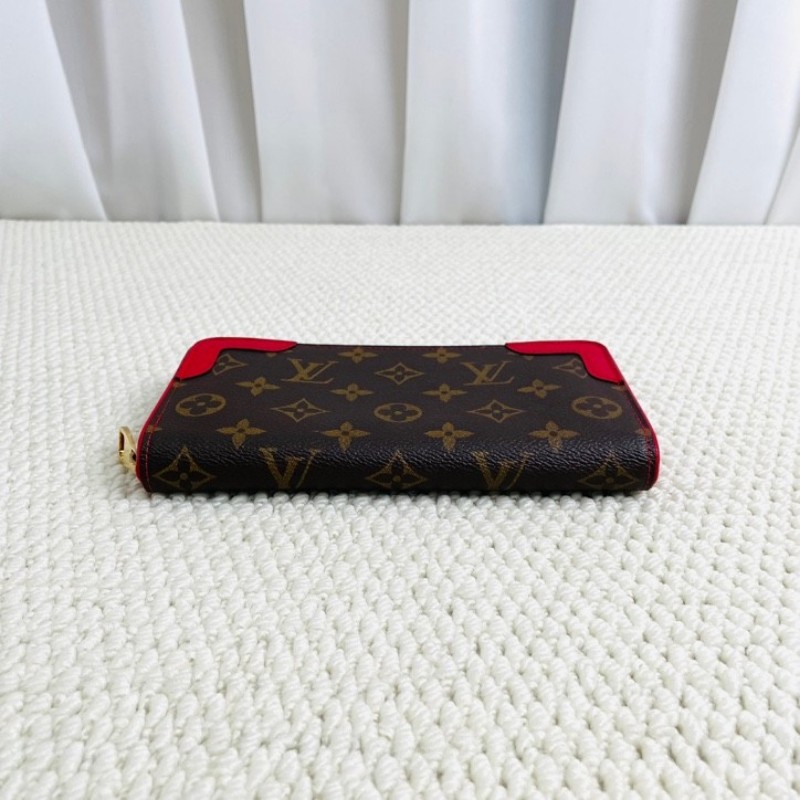 LV 路易威登 經典老花 紅色拼皮長款錢包 上手氣質顯白 經典款式-2