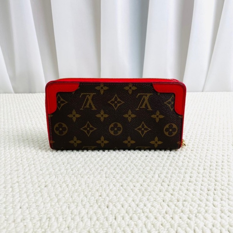 LV 路易威登 經典老花 紅色拼皮長款錢包 上手氣質顯白 經典款式-6