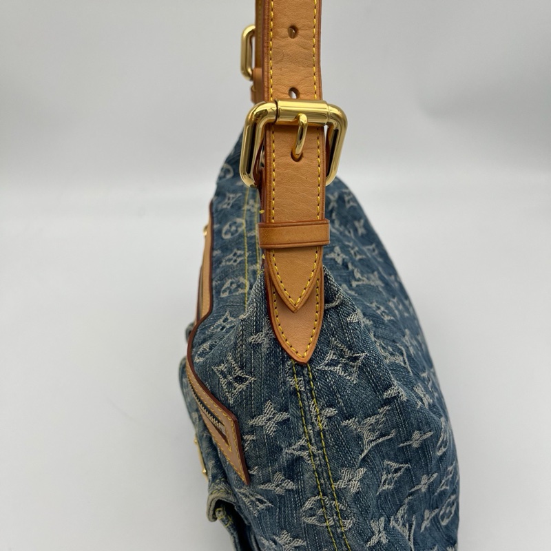 「JL精品代購」LV藍色牛仔丹寧曼哈頓單肩腋下包-7