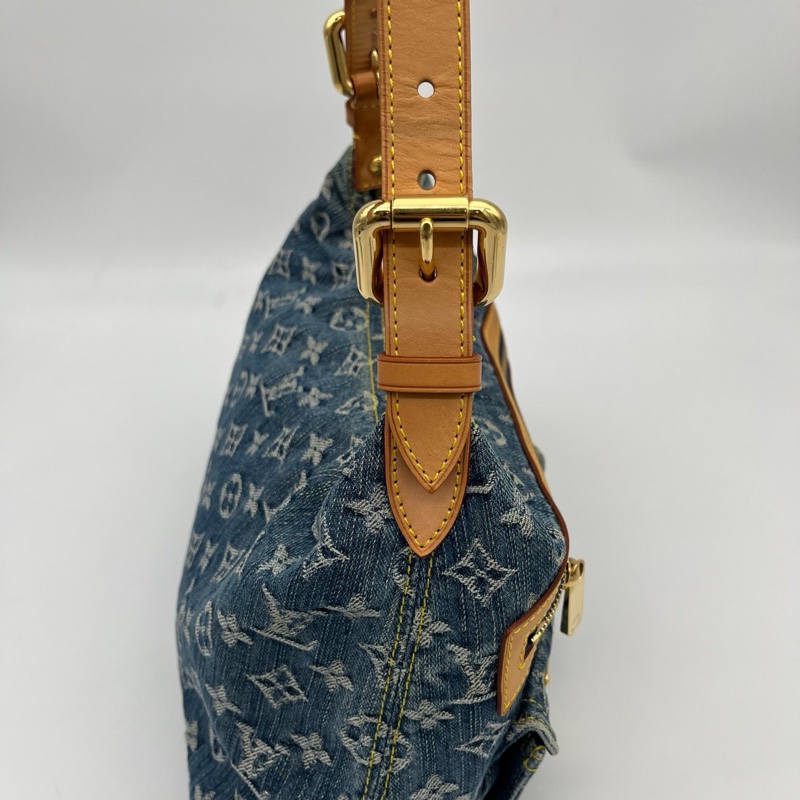 「JL精品代購」LV藍色牛仔丹寧曼哈頓單肩腋下包-8