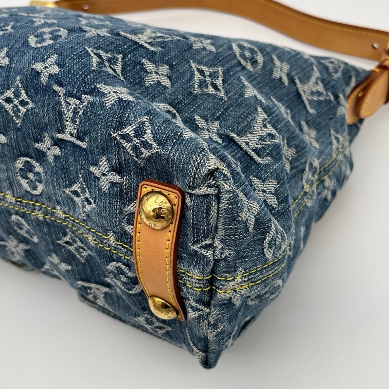 「JL精品代購」LV藍色牛仔丹寧曼哈頓單肩腋下包-15