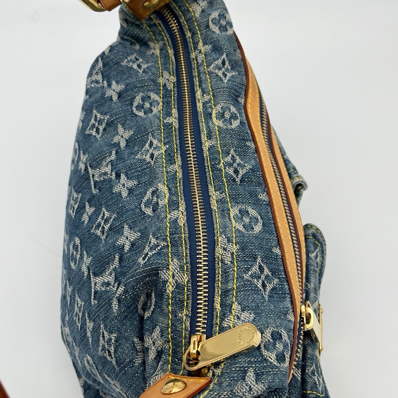 「JL精品代購」LV藍色牛仔丹寧曼哈頓單肩腋下包-16