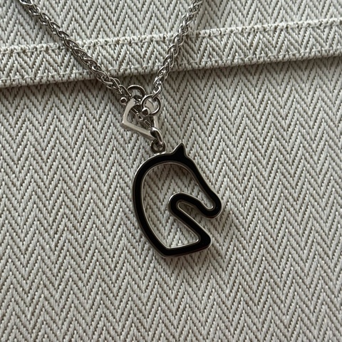 Hermes Tonnerre Small Model 黑銀 項鏈 Necklace