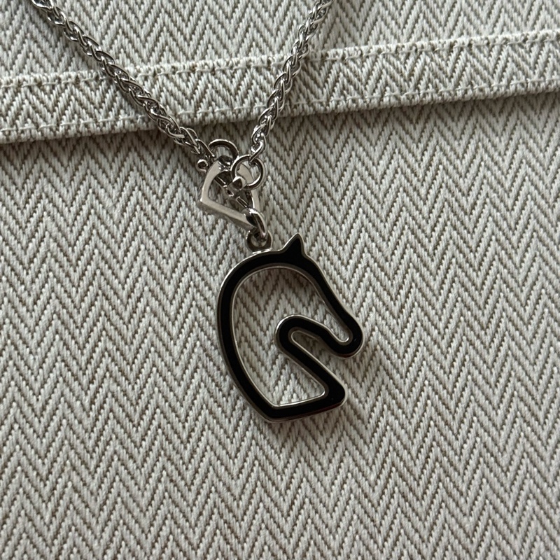 Hermes Tonnerre Small Model 黑銀 項鏈 Necklace-0