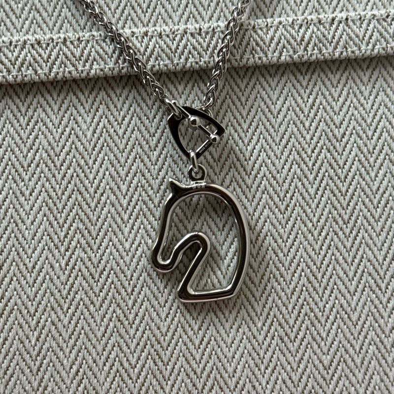 Hermes Tonnerre Small Model 黑銀 項鏈 Necklace-1