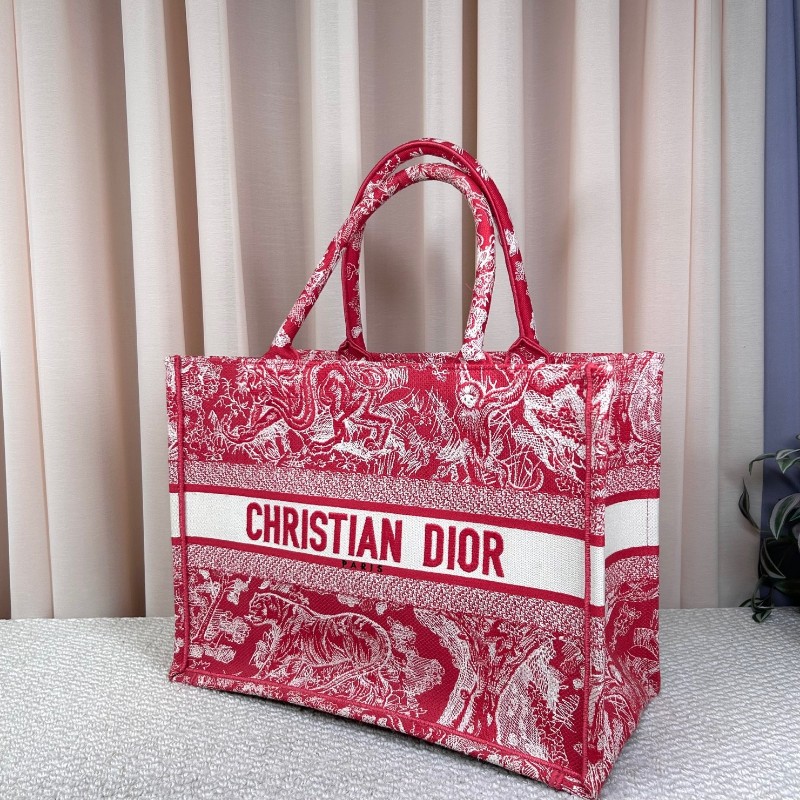 迪奧Dior動物園刺繡托特包 刺繡很有立體感 包型挺括 容量大 很能裝 日常通勤百搭實用-2