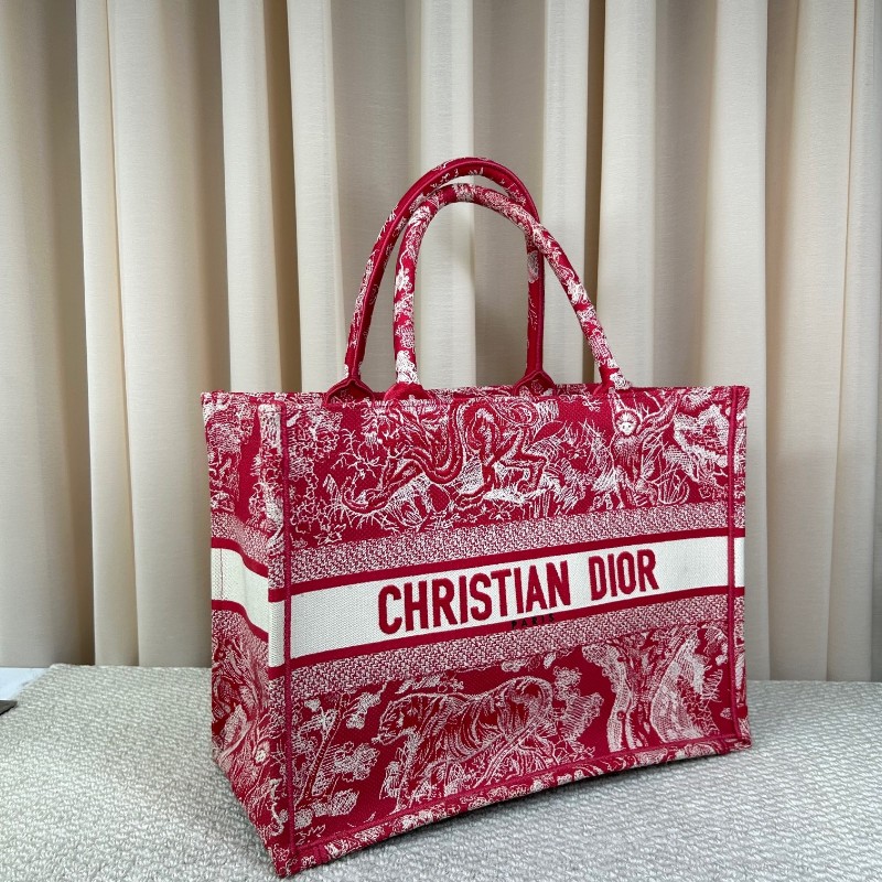 迪奧Dior動物園刺繡托特包 刺繡很有立體感 包型挺括 容量大 很能裝 日常通勤百搭實用-3