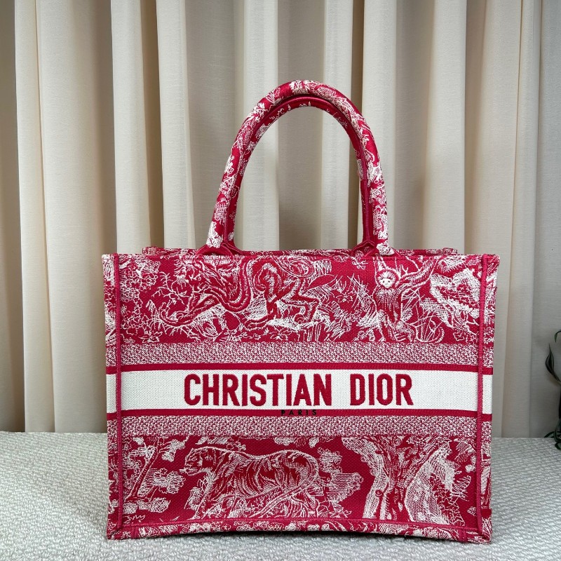迪奧Dior動物園刺繡托特包 刺繡很有立體感 包型挺括 容量大 很能裝 日常通勤百搭實用-5