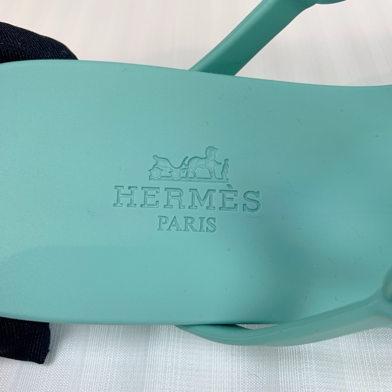 愛馬仕/Hermes Egerie 全新未使用女士藍色豬鼻子人字拖涼鞋 清爽的Tiffany藍超適合夏天 配件:盒子,塵袋 36碼-7