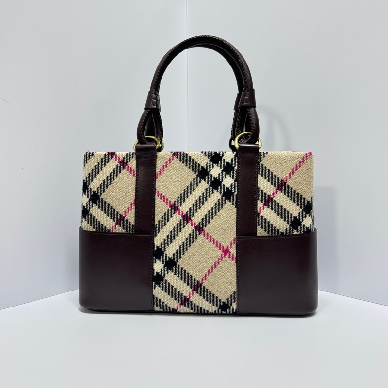 【全新品閒置🎁】 Burberry 巴寶莉 羊毛格紋 肩背手提包 （專櫃93,000）-8