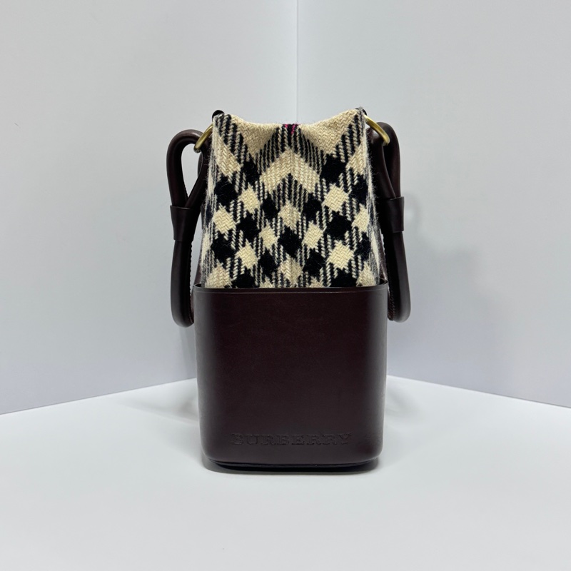 【全新品閒置🎁】 Burberry 巴寶莉 羊毛格紋 肩背手提包 （專櫃93,000）-11