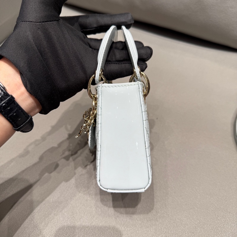 【98新 ✨ 全網最低價!】Dior/迪奧 冰川藍漆皮超mini戴妃包小廢包(下單前先詢問庫存❗️)-3